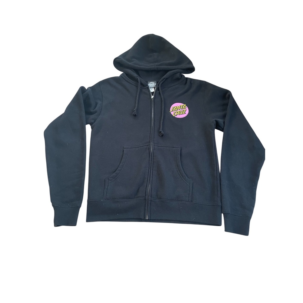 Santa Cruz Original Black Pink Dot zip-up hoodie- unisex S